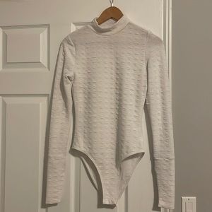 White Shein Turtleneck Bodysuit